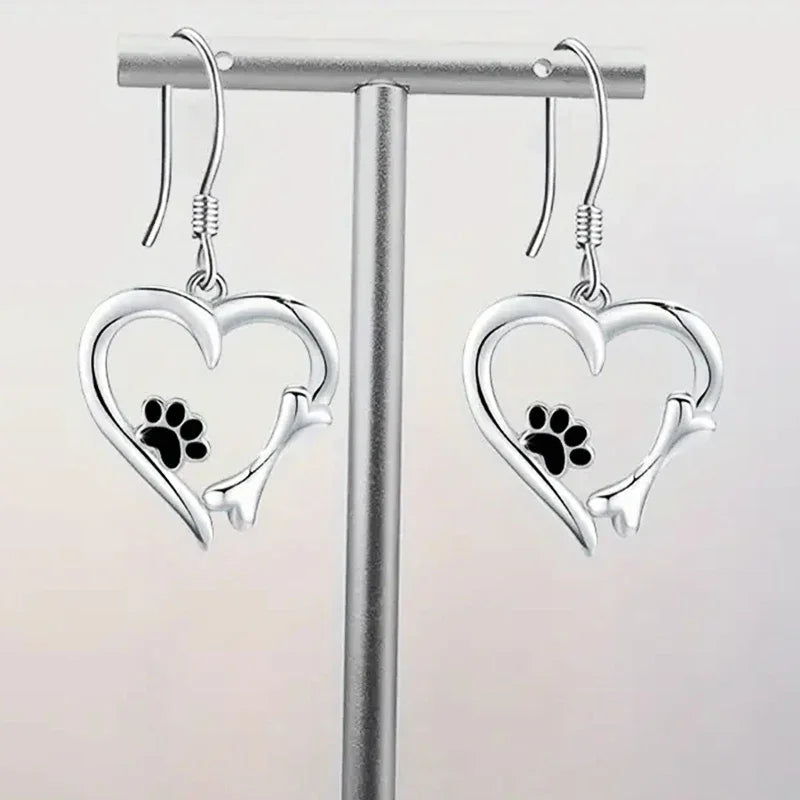Calista™ | Heart Paw Dangle Earrings