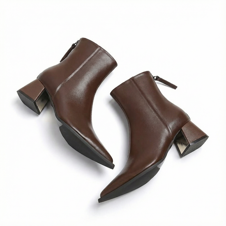 Mary™ | Sleek Pointed-Toe Mid-Heel Boots